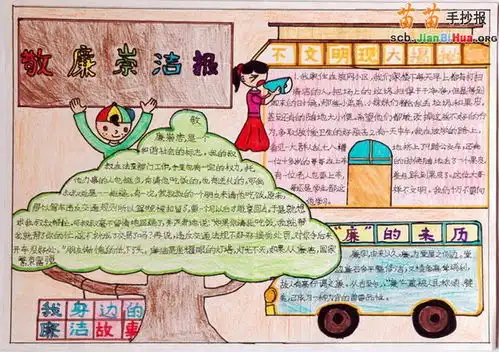 小学生敬廉崇洁手抄报