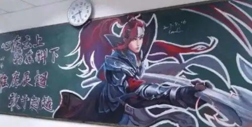 初中生创意黑板报火了,用图案描绘班级故事,班主任谁也不要擦