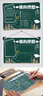 简约校园黑板风我的理想手抄报图片素材psd分层格式下载其他大全