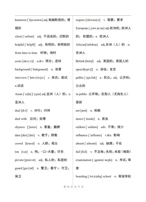 初中三年,6本英语课本,汇成一份英语单词表