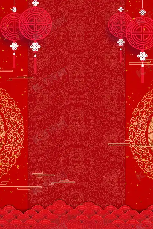 龙年红色线条海报背景图片免费下载千库网