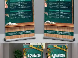 黑板板报校园风格校园招聘展架易拉宝设计图片下载