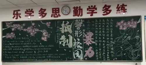 反对校园欺凌记我校高三年级第三期主题黑板报
