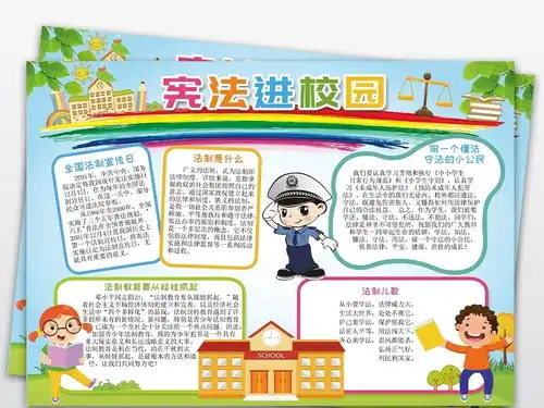 法制小报宪法进校园手抄报电子小报通用模板图片素材psd下载149.46mb法制宣传日手抄报大全纪念日手抄报