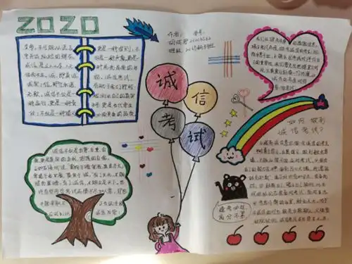 诚信文化十二月优秀班级手抄报