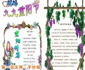 重阳节手抄报九日登高望,人烟湖草裹