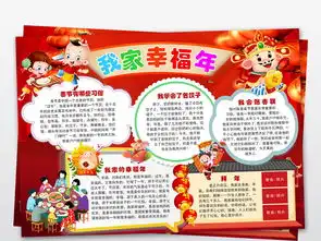 我家幸福年小报春节新年全家照手抄小报下载图片素材psd模板35.29mb元旦手抄报大全节日手抄报