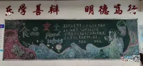 九江三中初二年级部开展食品安全教育主题黑板报活动