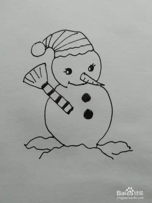 冬天雪景的简笔画方法