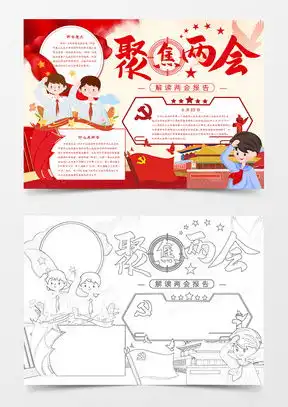 聚焦两会小报模板下载聚焦两会手抄报模板图片免费下载