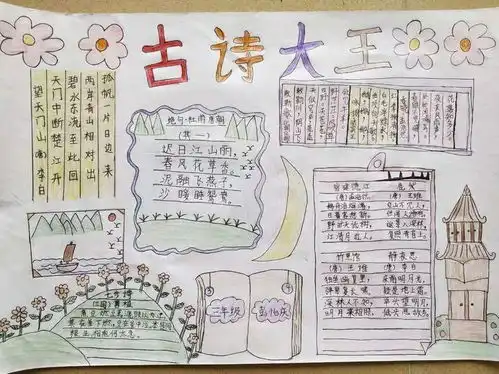 水唇镇吉龙小学举行古诗文手抄报比赛
