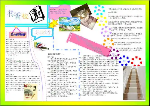 书香校园电子手抄报图片