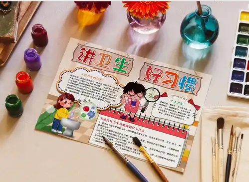 卡通讲卫生好习惯手抄报word模板下载熊猫办公